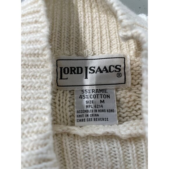 Vintage 90s Lord Isaacs Cable Knit Pullover Sweater Size Medium Deadstock NEW - Picture 5 of 6
